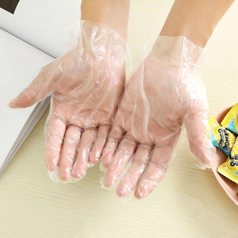 Set of 80/100 Protective Gloves Plastic Cleaning Mitts for Kitchen Cooking X3UC