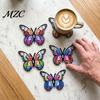 Decorative Wood Coasters for Living Room 4Pcs Wooden Butterfly Coaster, Absorbent Non-slip Cup Mats Functional Home Use Table Protection, Heat