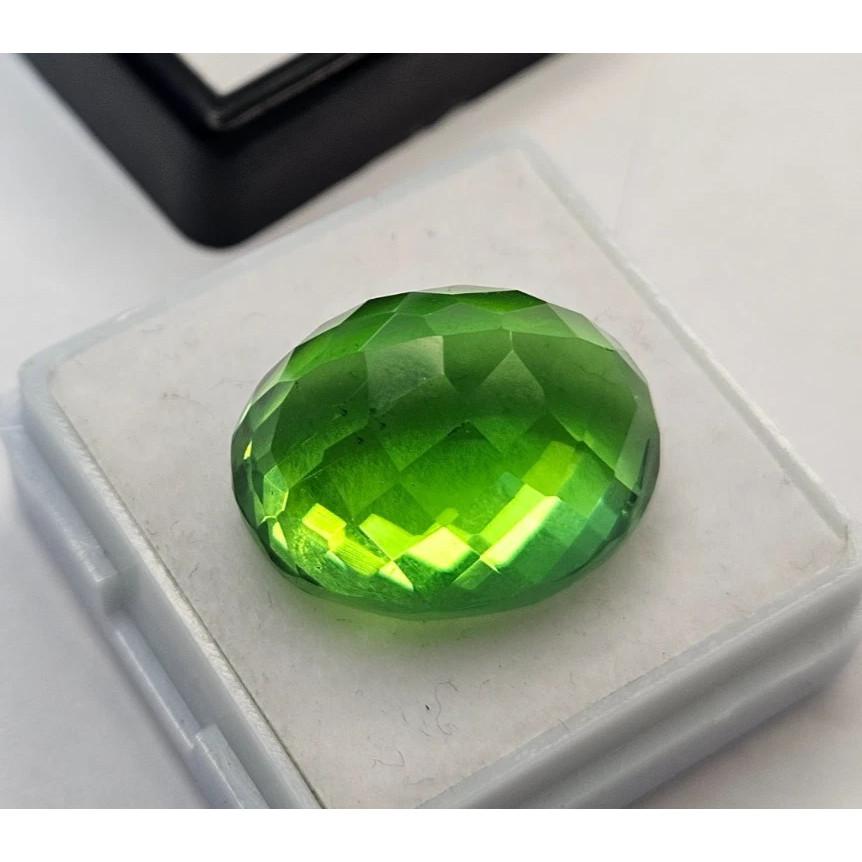Natural Green Peridot 16+ Ct Oval Cut Certified Fabulous Loose Gemstone