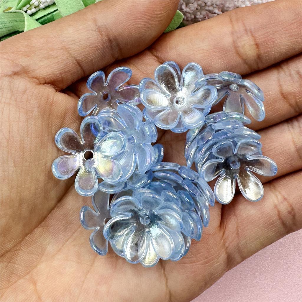 DIY аксессуары 20 шт. мода 6 лепестков цветок свободные бусины материалы ручной работы сосуд для волос изготовление украшений