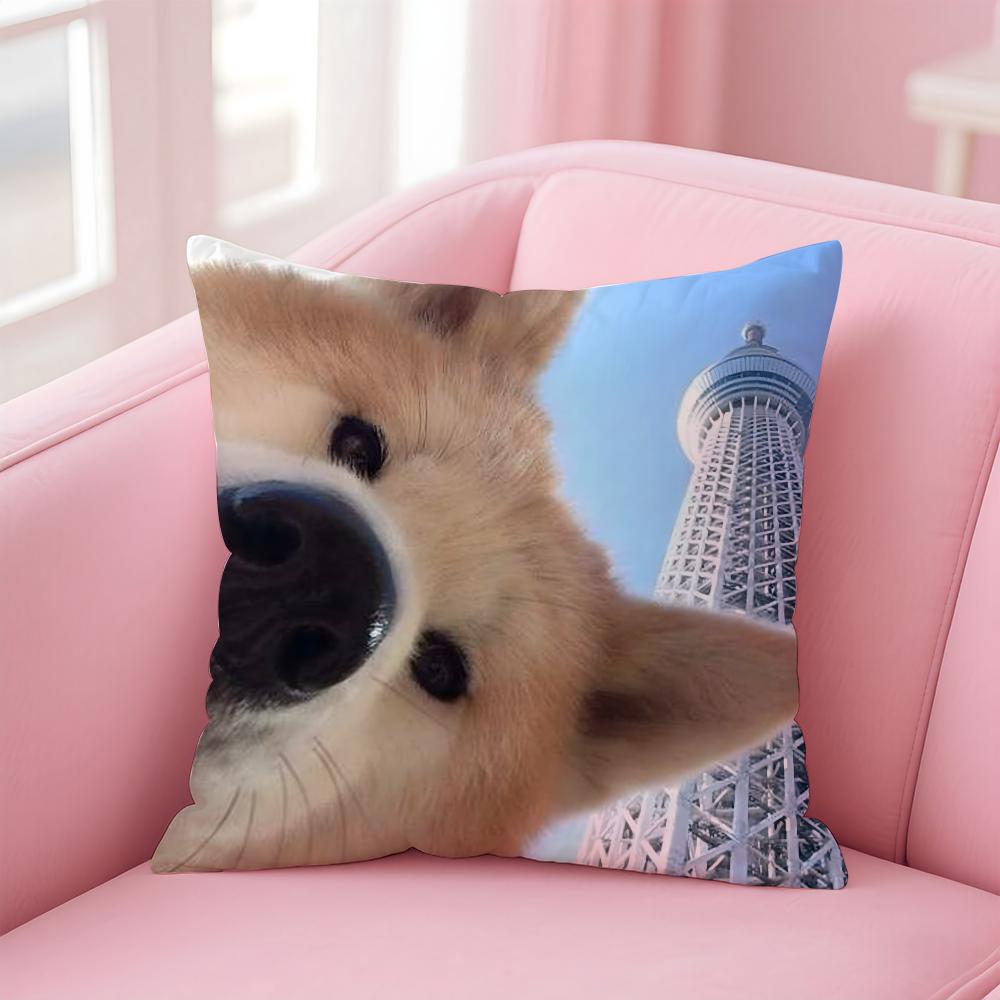 Adorable Japanese Animal Dog Art Cute Shiba Inu Cushion Cover Pillow Case Soft Skin Friendly Fabric Concealed Zipper