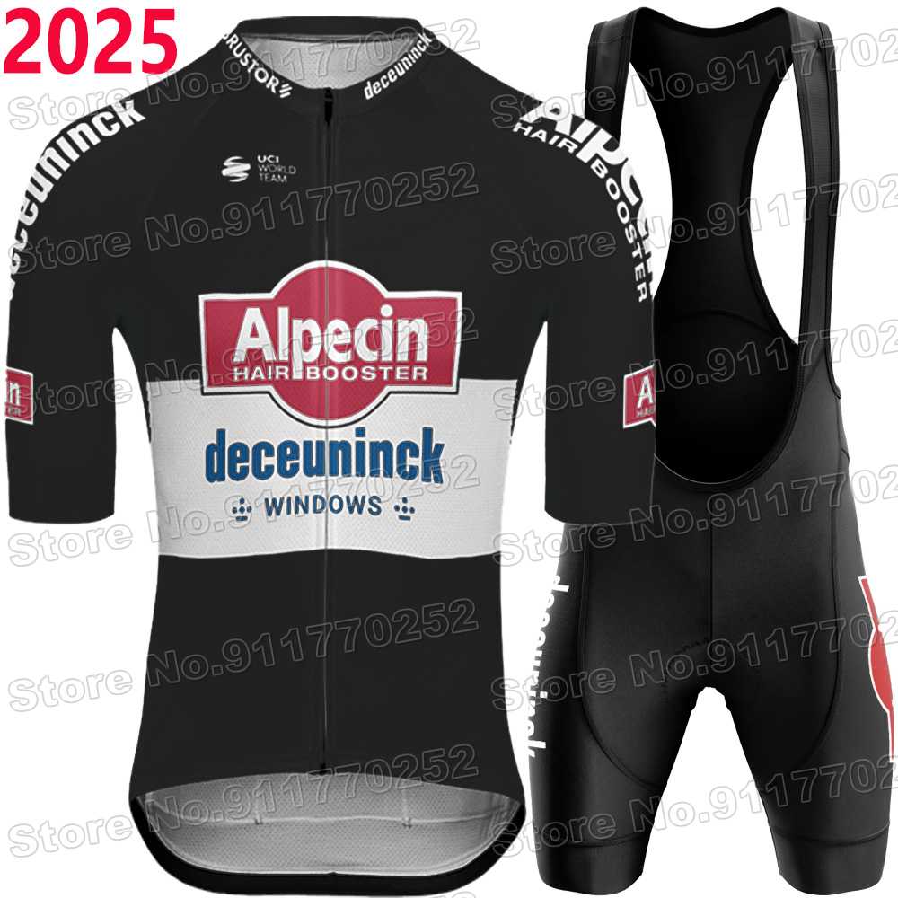 Черный Набор Велосипедной Формы Команды Alpecin Deceuninck Мужской Велосипедная Одежда Летняя Рубашка для Шоссейного Велосипеда Костюм Велосипедные Велосипедки
