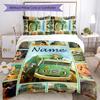 3pcs Custom Name Trash Truck Bedding Set Duvet Cover Closure Includes 1 Duvet Cover & 2 Pillowcases for All Seasons Bedroom Decor