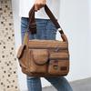 Men Canvas Crossbody Bags Multifunction Handbags Solid Zipper Shouder Bags Single Strap Handbags