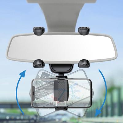 Универсальный вращающийся на 360° выдвижной автомобильный держатель для телефона, зеркало заднего вида, кронштейн для автомобильного регистратора, поддержка мобильного телефона