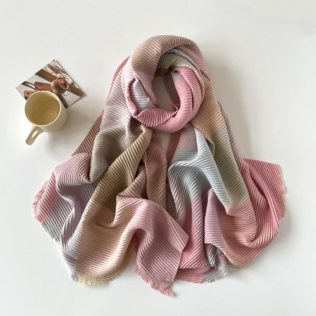 Luxury Women Cashmere Plaid Scarf Thicken Warm Pashmina Folds Shawl And Wrap Fashion Bandana Lady Scarves