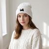 Cute Embroidered Cat Knitted Hat Warm Winter Caps Cute Knit Beanies  Winter