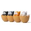 Cute Cartoon Eggshell Cat Mini Model For Desk Decor And Gift Ideas