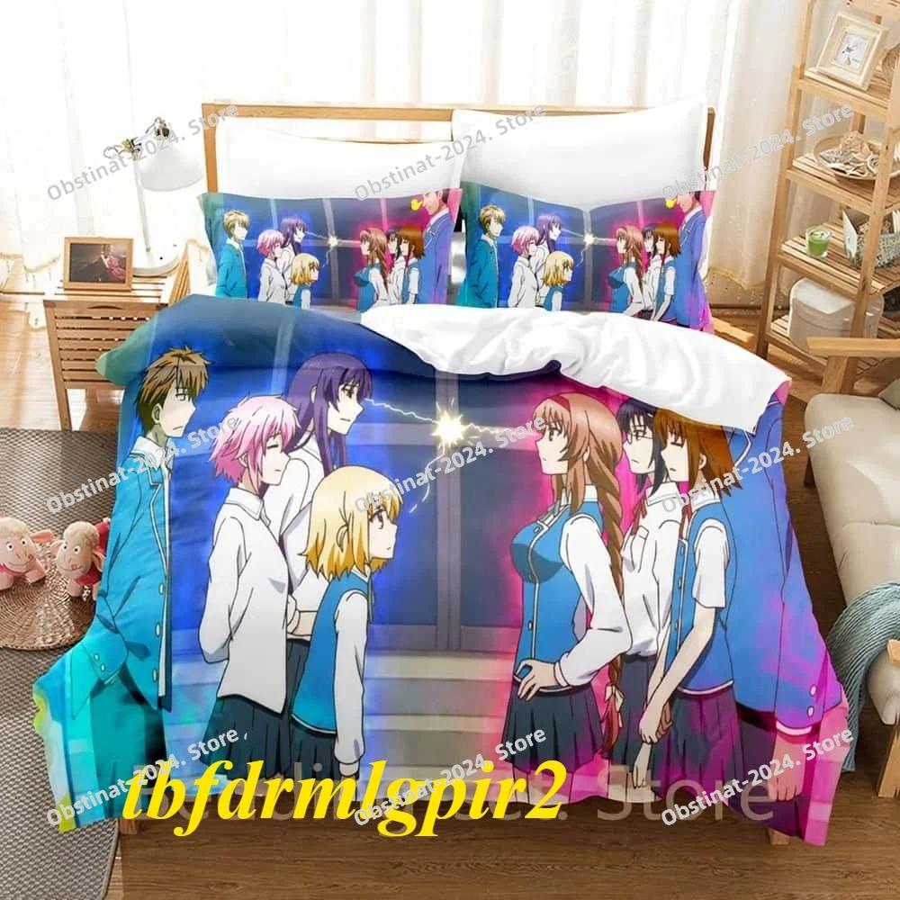 3D-печать Аниме D-Frag! Комплект постельного белья Пододеяльник Одеяло Комплект для кровати Покрывало Наволочка Размер Кинг Квин Твин Мальчики Девочки Взрослый