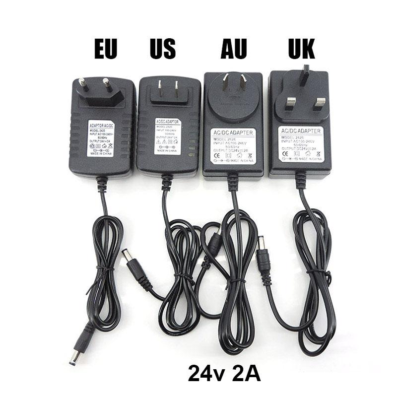 AC to DC 24V 24 вольт 2A 2000ma блок питания адаптер трансформатор зарядное устройство AU UK EU для ногтей сушилка для ногтей лампа для фототерапии свет