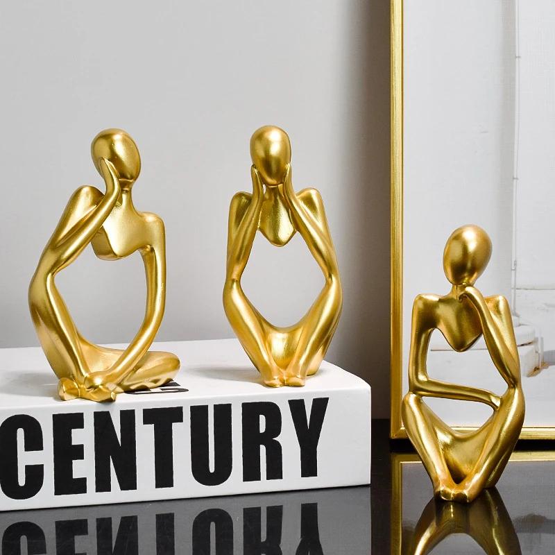 Скандинавская креативная скульптура из смолы - Двуликая (левая и правая стороны) Декор для столика в прихожей дома и гостиной (Мини-роскошное украшение)