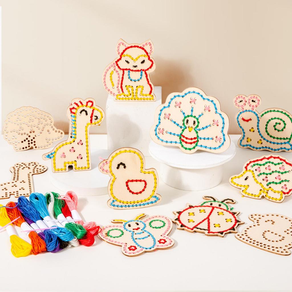 Cleboen Montessori Деревянные шнуровки Карточки Игрушки для малышей Детские поделки | Дошкольное образование