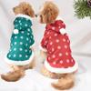 Pet Christmas Clothes With Hats And Two-legged Clothes, Winter Plush And Thick Classic Christmas Snowflakes Red And Green