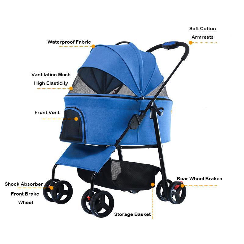 Тележка для домашних животных Наружная тележка для собак Съемная тележка для домашних животных Портативная уличная тележка для домашних животных