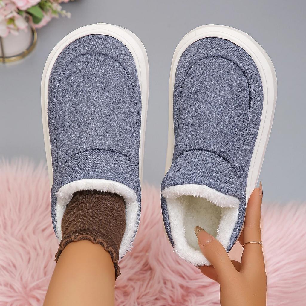 Мода 2024 Новые Слипоны Удобные На толстой подошве Повседневные Холодостойкие Женские Ботинки Зимняя Мода Круглый носок На плоском каблуке Теплые Снежные Ботинки