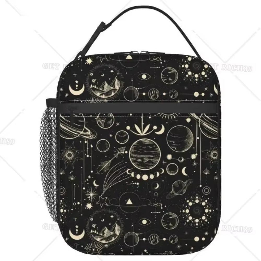 Mystical Moon Sun Lunch Bag Insulated Large Capacity Lunch Box for Women Men Reusable Portable Cooler Bag for Office Picnic