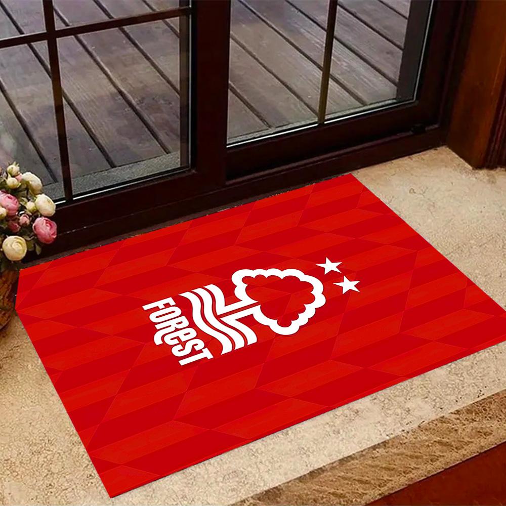Red Tree Forest Logo Themed Anti-Slip Rugs - Polyester Home Decor, Suitable for Bedrooms, Living Rooms, Doorways, Studios, and Decorations