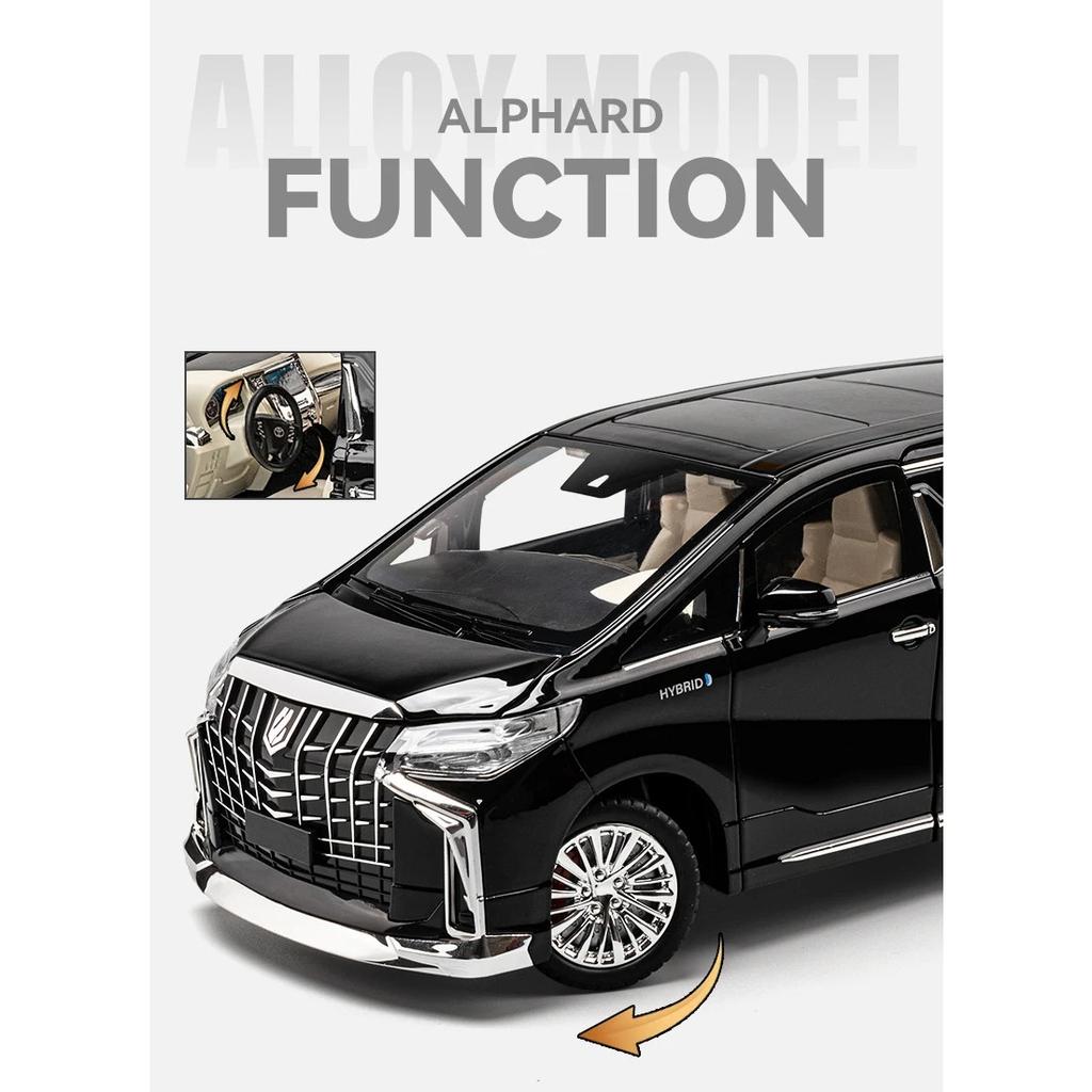 1/18 Toyota Alphard MPV Сплав Литой Игрушечная Модель Автомобиля Звук и Свет Детская Игрушка Коллекционные Предметы Подарок на День Рождения