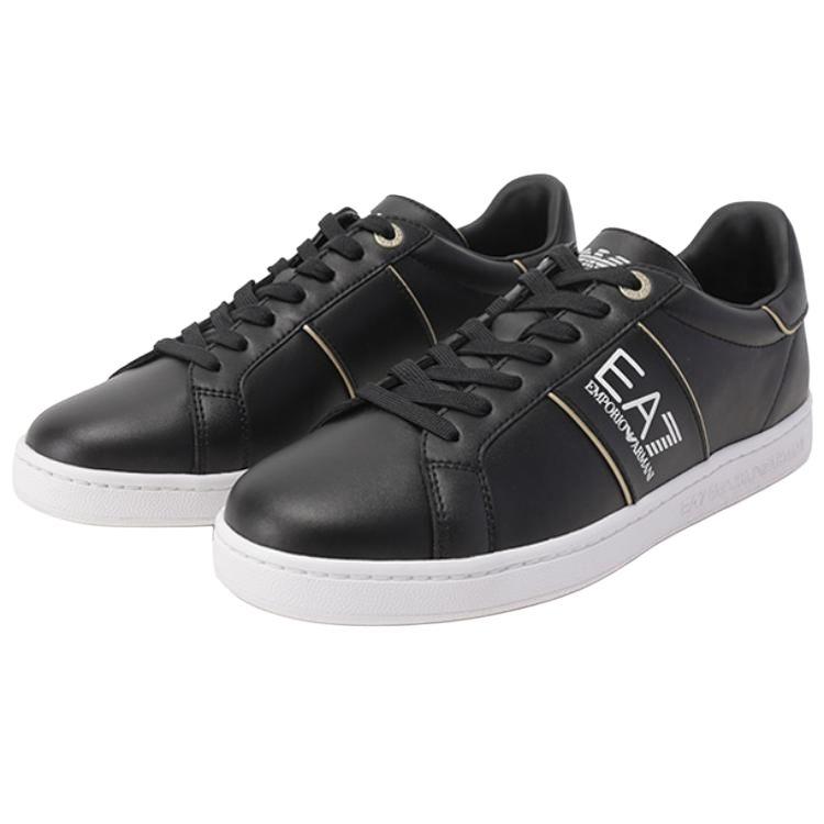 Emporio Armani Кеды на шнуровке с круглым носком, удобные, низкие, унисекс, черные X8X102XK346M700