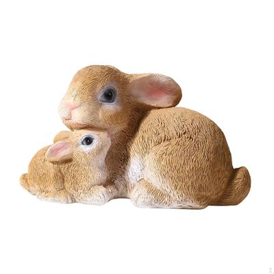 Фигурка Ручная Роспись Смола Кролик Скульптура Декоративное Животное Мать Статуя Фермерский Орнамент