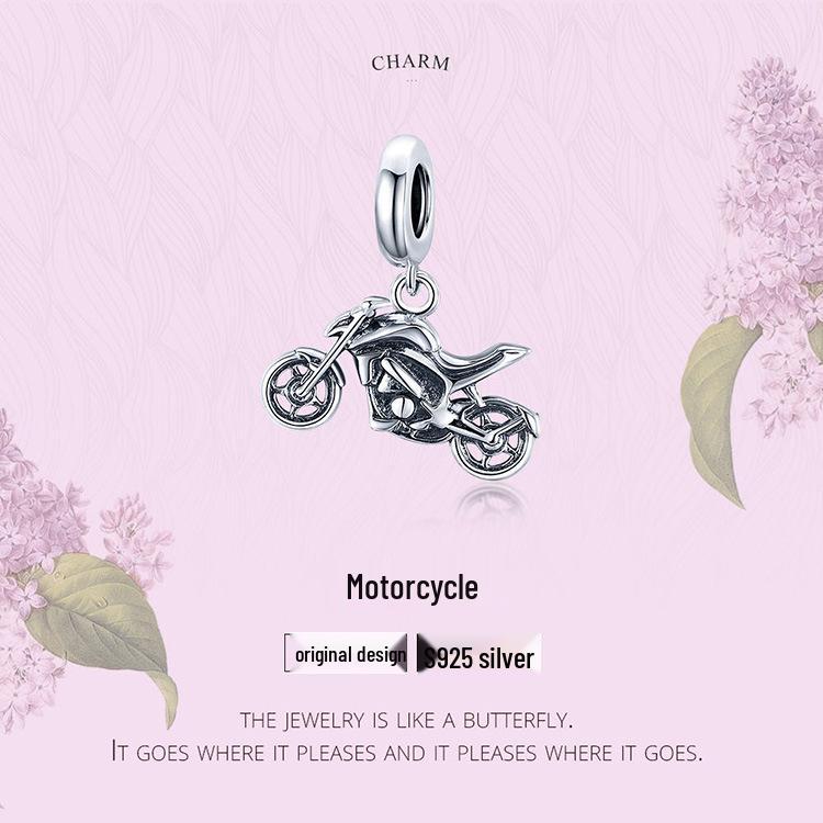 Серебряная подвеска-мотоцикл Ziyun S925 из стерлингового серебра, крутой спортивный DIY-аксессуар (SCC1712)