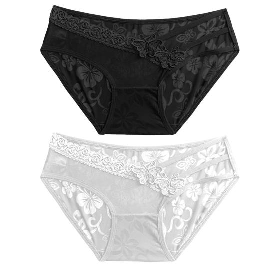 Милые женские трусы в японском стиле, прозрачные кружевные трусы с декором бабочек, однотонные сексуальные трусики с низкой посадкой