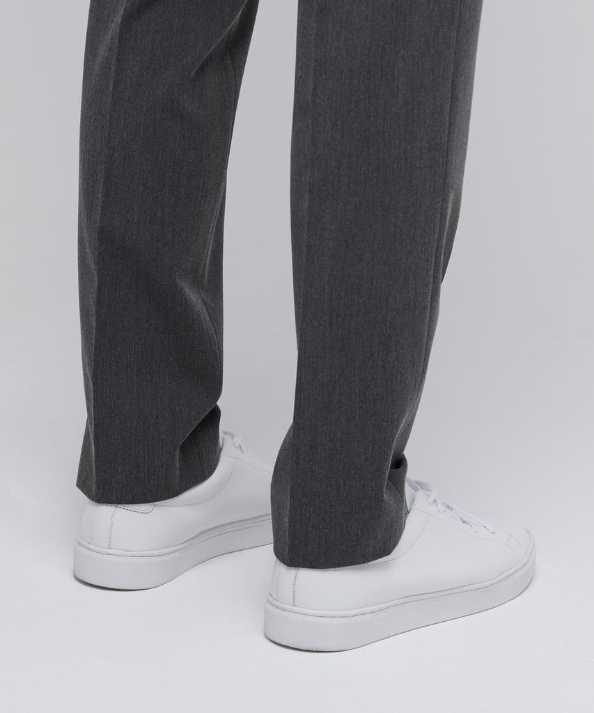 MUSINSA STANDARD Tapered Hidden Elastic Waist Length Slacks [Medium Gray]