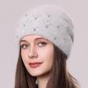 Шерстяная шапка с бриллиантами Женская осенне-зимняя флисовая шапка-шарф Вязаная шапка-пуловер