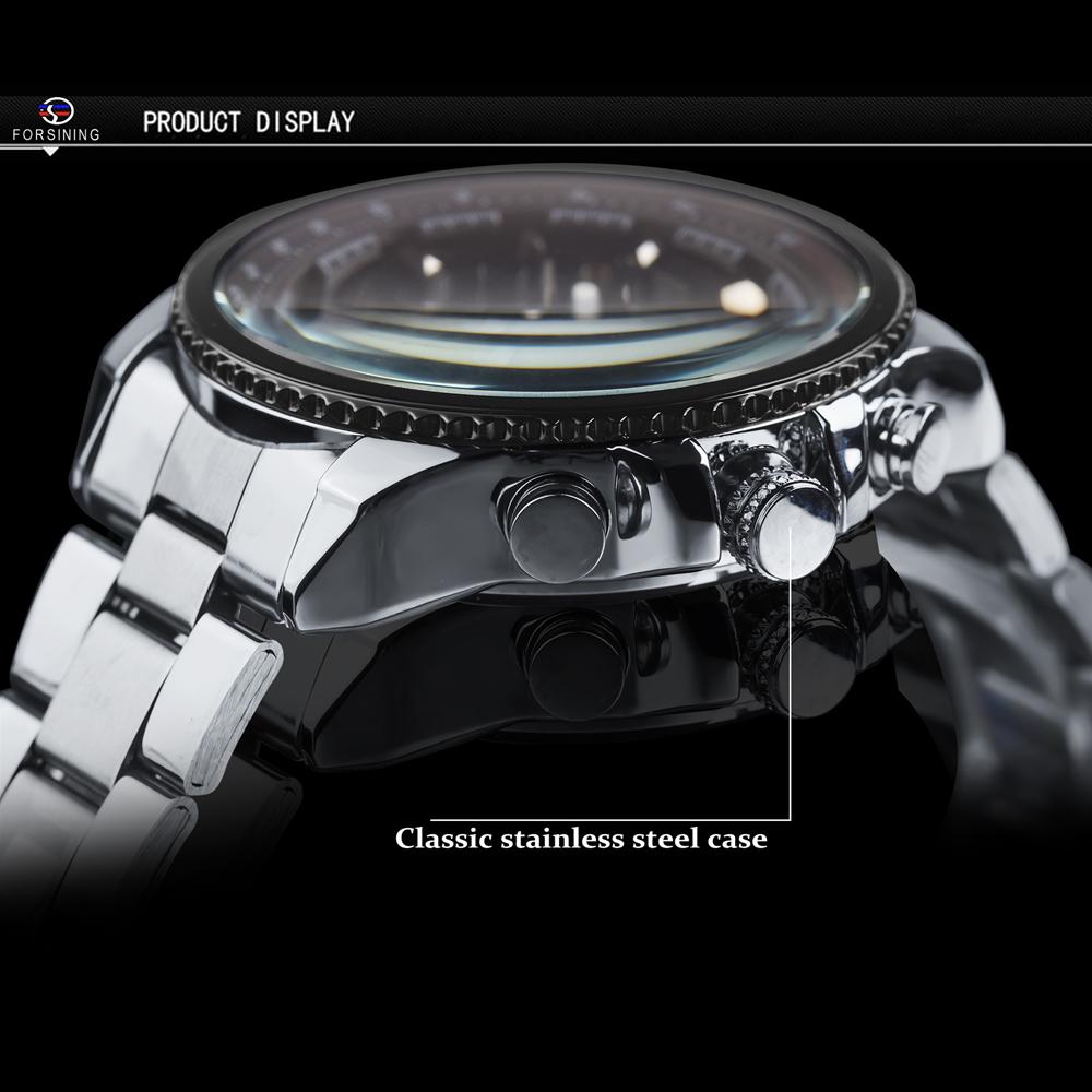 WINNER Лучшие деловые часы полностью автоматические механические часы полые водонепроницаемые мужские светящиеся часы из нержавеющей стали