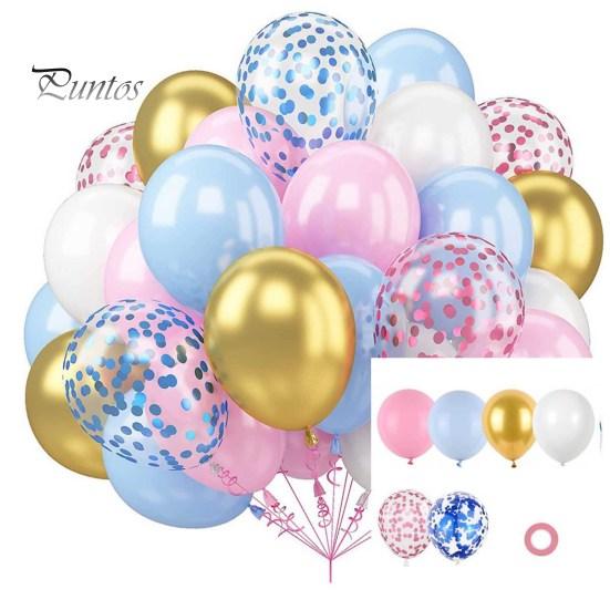 Набор из 50 латексных шаров, металлические шары-конфетти, легко собираемые праздничные шары с лентой для детей, дня рождения, детского праздника, свадьбы, принадлежности