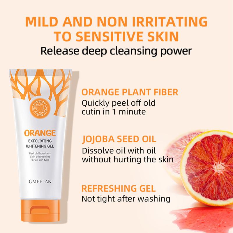 Orange Moisturizing Exfoliating Gel Face Body Scrub Deep Cleansing Dead Skin Remover Peeling Gel