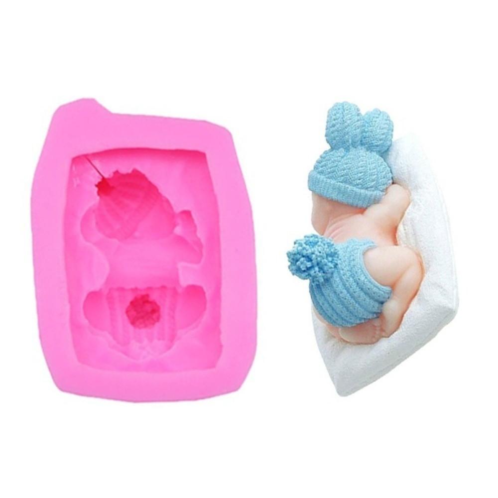 Non-Stick Baby Silicone Mold Flexible 3D Fondant Mold Durable Sleeping Baby Mold Fondant Cake