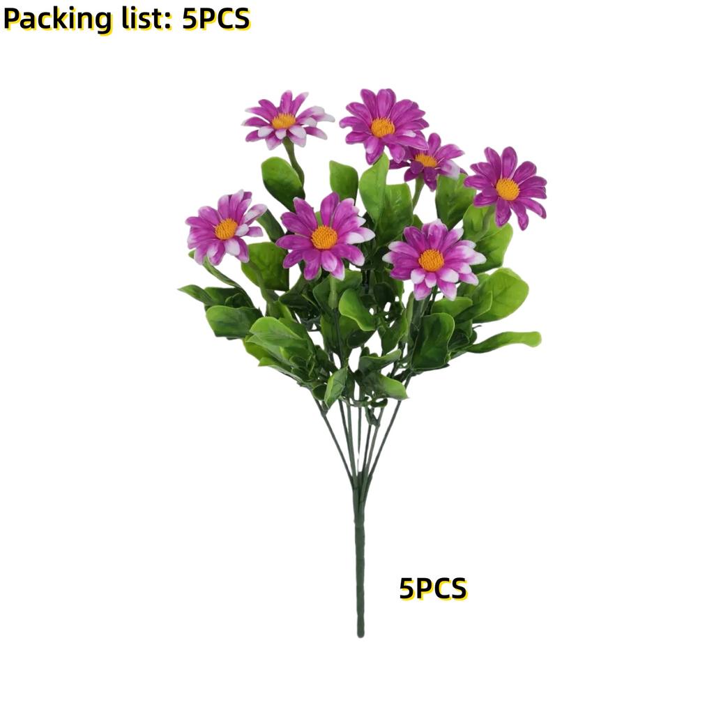 5/10 шт. Реалистичный искусственный букет маргариток Устойчивый к УФ-лучам Искусственный цветок для дома, сада, отеля, офиса Весенне-летний уличный декор