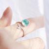 Ladies Adjustable Blue Mermaid Opal Open Rings Jewelry