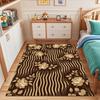 Vintage Floral Pattern in Warm Brown Patterned carpet, suitable as a non slip play mat for the living room and bedroom sofa