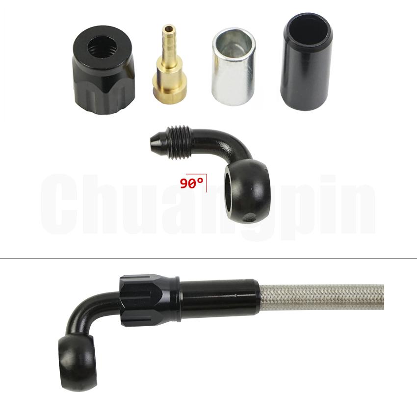 Тормозной фитинг-банджо, алюминиевый мотогидравлический усиленный тормозной масляный шланг сцепления AN3 для мотоцикла, квадроцикла, мотоцикла, багги