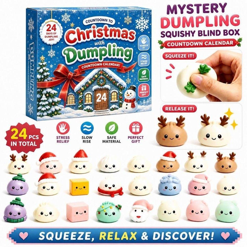 24Pcs Countdown Calendar Squishy Pinch Toy Kit Christmas Toy Slow Rising Squeeze Toy Christmas Gift