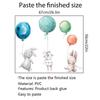 Colorful Balloon Rabbits Bedroom Wall Stickers for Kids Room Decoration Grey Bunny Wall Stickers for Children Nursery Wall Decal