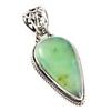 Natural Chrysoprase Gemstone 925 Solid Sterling Silver Jewelry Pendant 1.7" U3g58