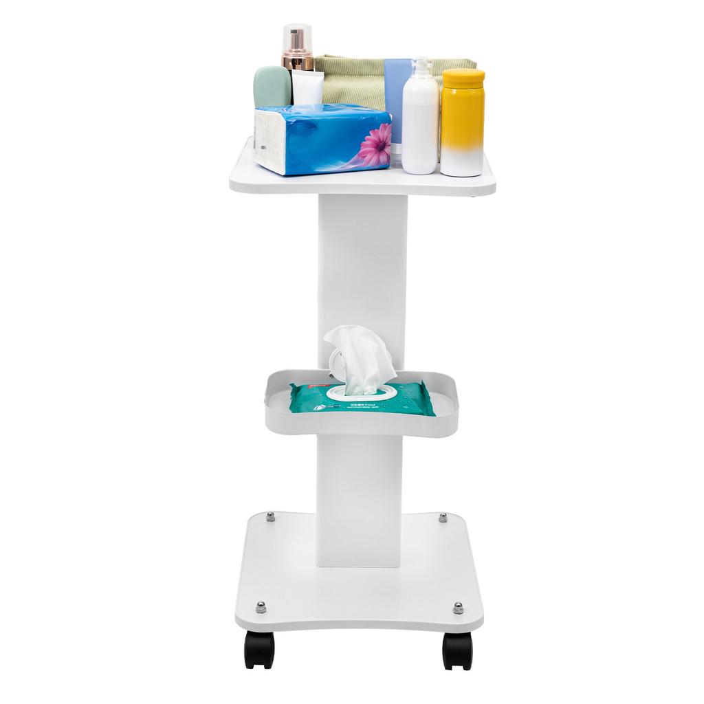 Multifunctional Beauty Cart Salon Rolling Trolley 88Lbs Load 360° Quiet Wheels Large Panel Beauty Tools for Salon Hospital
