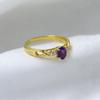 Amethyst Gold Plating Ring 925 Sterling Silver Handmade Jewelry Gift For Her