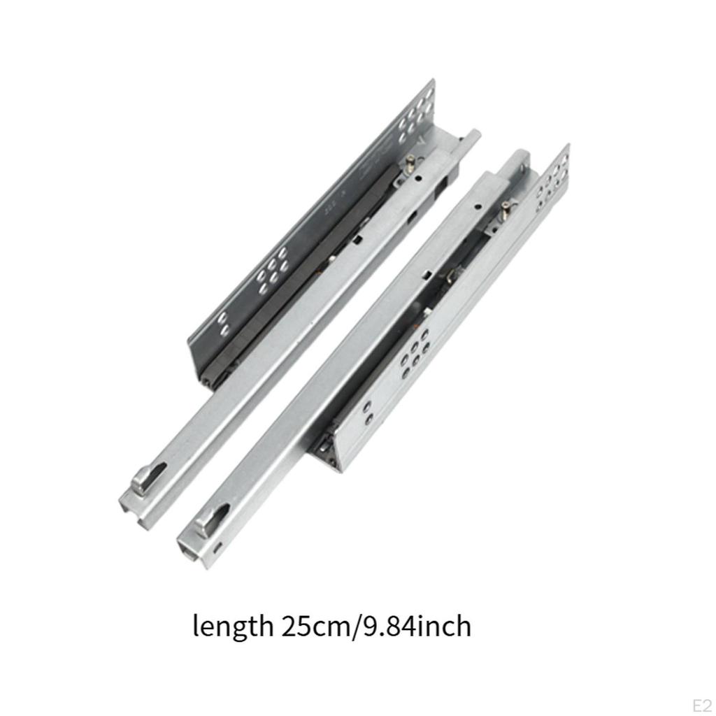 2 Pieces Drawer Slides Under Mount Glide Hide Drawers Track for Bath