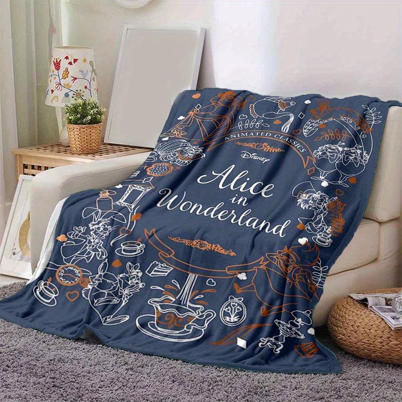 1 шт., Декоративное домашнее фланелевое покрывало, Дизайн «Алиса в Стране чудес», Идеальный подарок для спальни, гостиной, путешествий