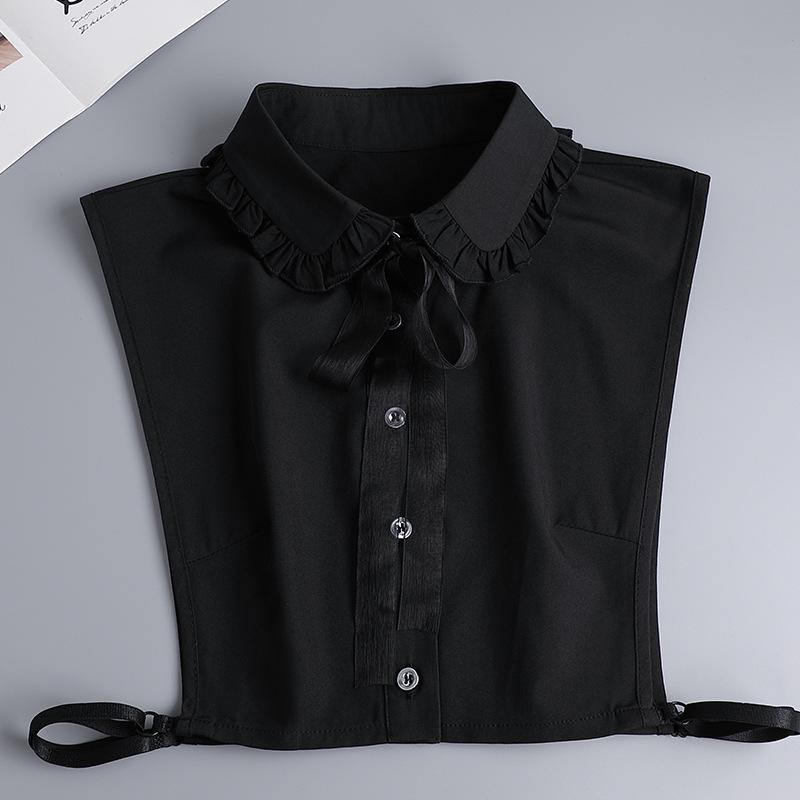 Fashion White Fake Collar Women Detachable Collars Black Woman False Collar Lace Removable Half Shirts Tie Top Collars Decor