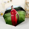 Soccer Player Action Compact Travel Automatic Umbrella Folding Umbrella with 8 Ribs Sturdy Construction for Outdoor Daily Use Stylish Accessory