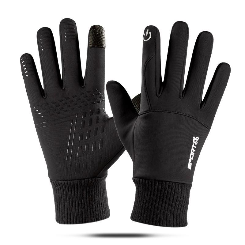 Mens Winter Cycling Gloves Touchscreen Compatible Warm Fleece Lined Anti-Slip Waterproof Outdoor Sports