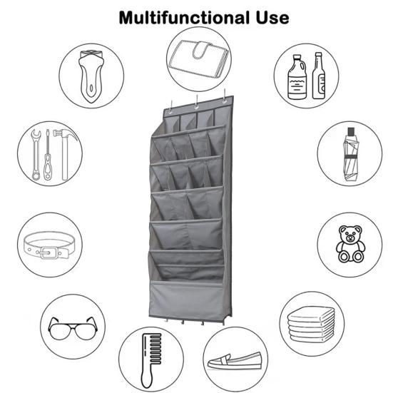 Дверной органайзер для обуви, подвесная сумка, большая вместимость, легкий доступ, простая установка, универсальный держатель для обуви, сумка для хранения