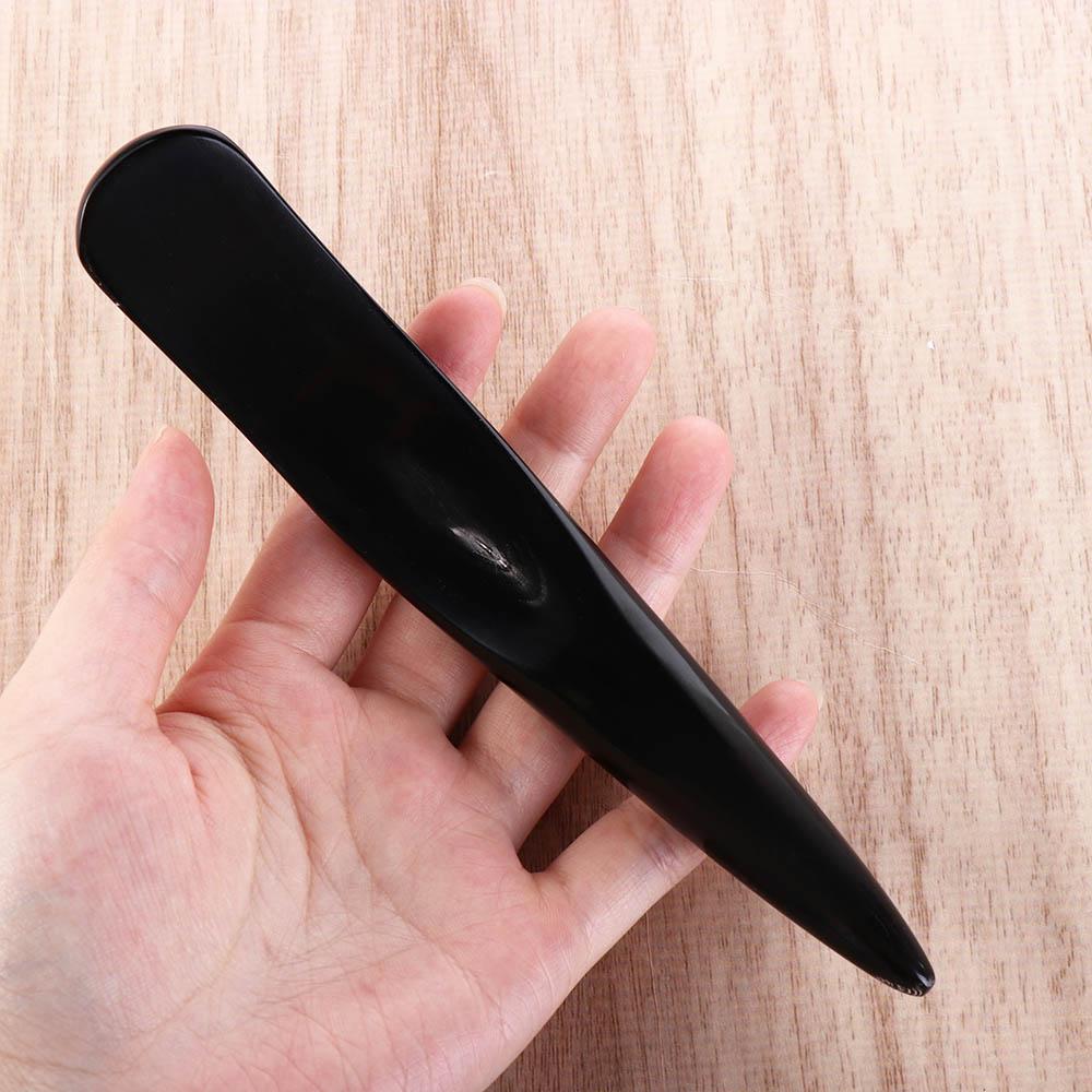 Черный рог буйвола Доска гуа ша СПА Палочка для меридианного массажа Массажный скребок Женщины