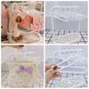 White Mini Cloth Organizer Plastic Dollhouse Furniture Gift Doll Clothes Rack 1/6 1/12 Doll