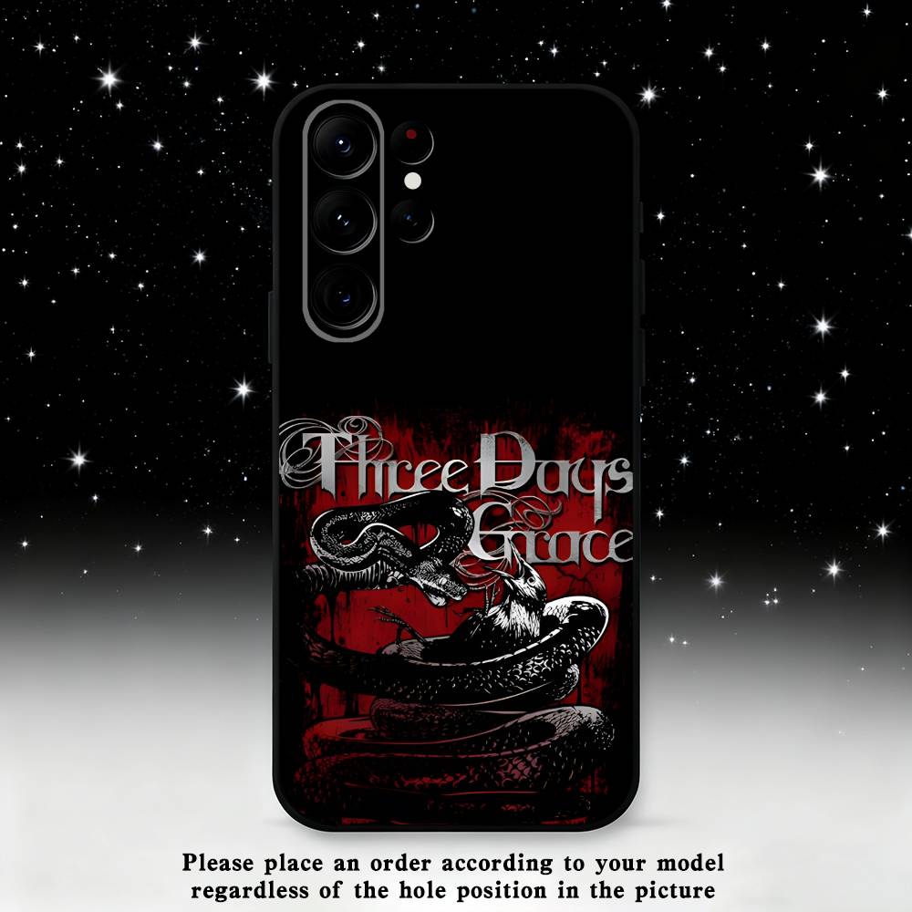 Band T-Three Days G-Grace Phone Case For Samsung S25,S24 Ultra,S20,S30 plus,S22 plus,S23,S30 Ultra 5G Silicone Black Shell